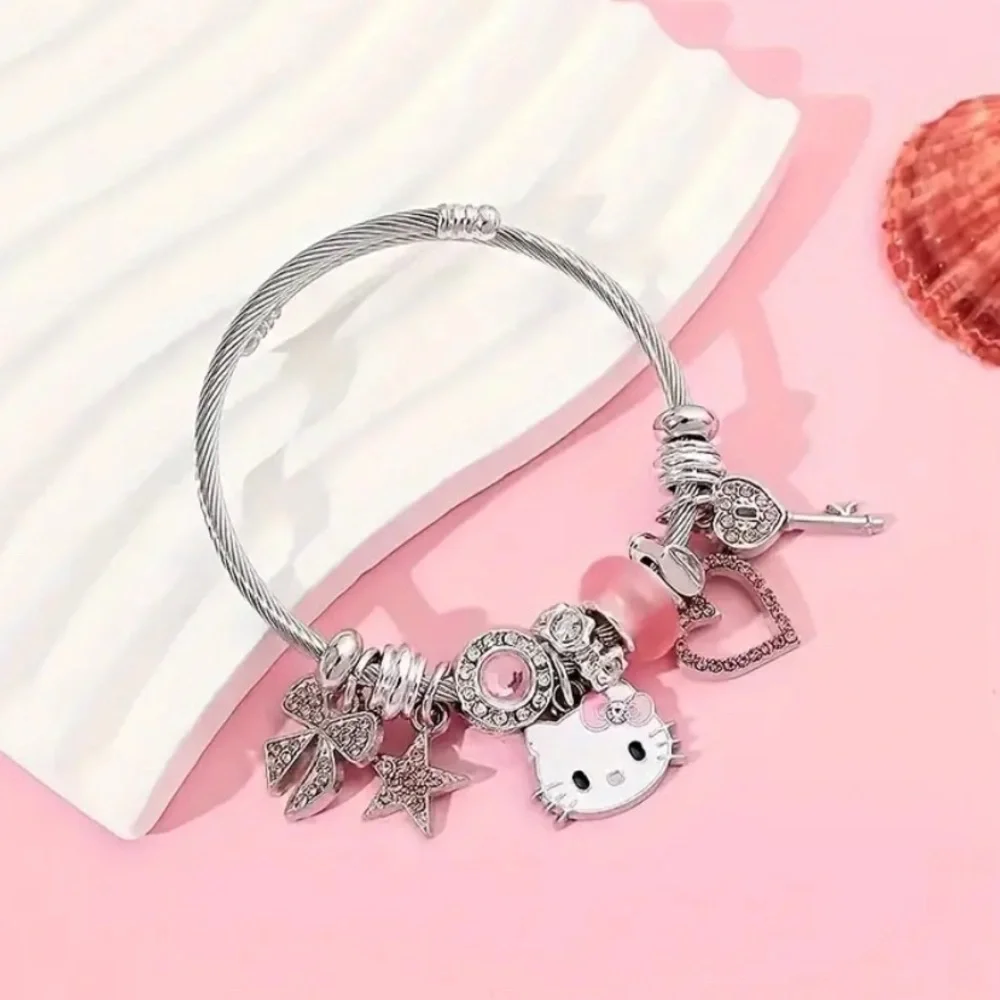 Hello Kitty Charm Bracelet with Pink Accents
